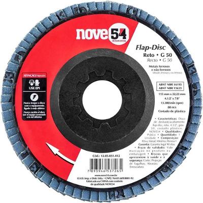 Disco de Desbaste-acabamento Flap-disc Grão 50 4.1-2 115mm para Aço Inox Alumínio Metais Ferrosos