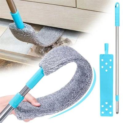Kit 2 Espanadores de Pó Mop Eletrostático Flexível Cabo Extensível Lavável Limpeza Seca OEM
