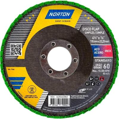 Flap-disc Disco Desbaste Acabamento R244 Standard Grao 60 4.1-2 115 mm Norton