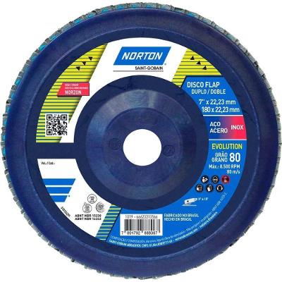 Flap-disc Disco de Desbaste Acabamento R822 Evolution Grão 80 Perfil Reto Norton