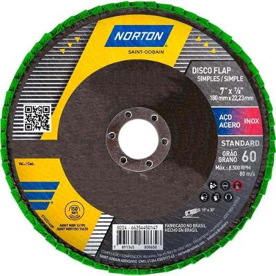 Flap-disc Disco de Desbaste Acabamento R244 Standard Grao g 60 7 180mm Norton