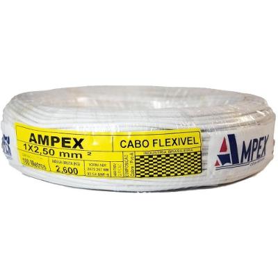 Cabo Flexível Elétrico 1X2,5MM 100 Metros 750V 30 Filamentos Alucobre Branco OEM
