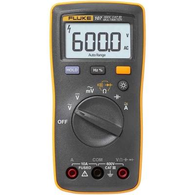Multímetro Digital 107 Mede Tensão e Corrente AC DC Até 10A Resistência Capacitância Frequência