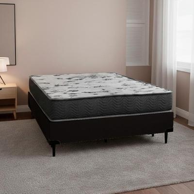 Cama Box com Colchão Solteiro Iso 100 D33 Espuma Courino Branco Ortobom