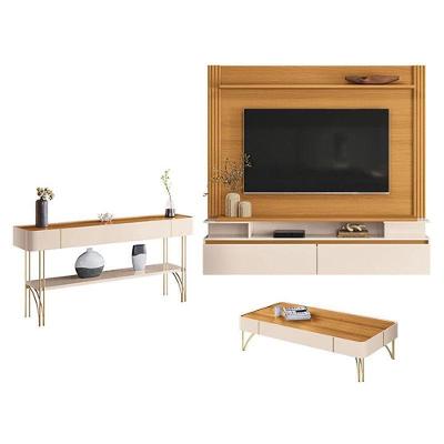Home Suspenso Astor Cinamomo Off White Com Mesa De Centro E Aparador Off White Cinamomo-Hb Móveis