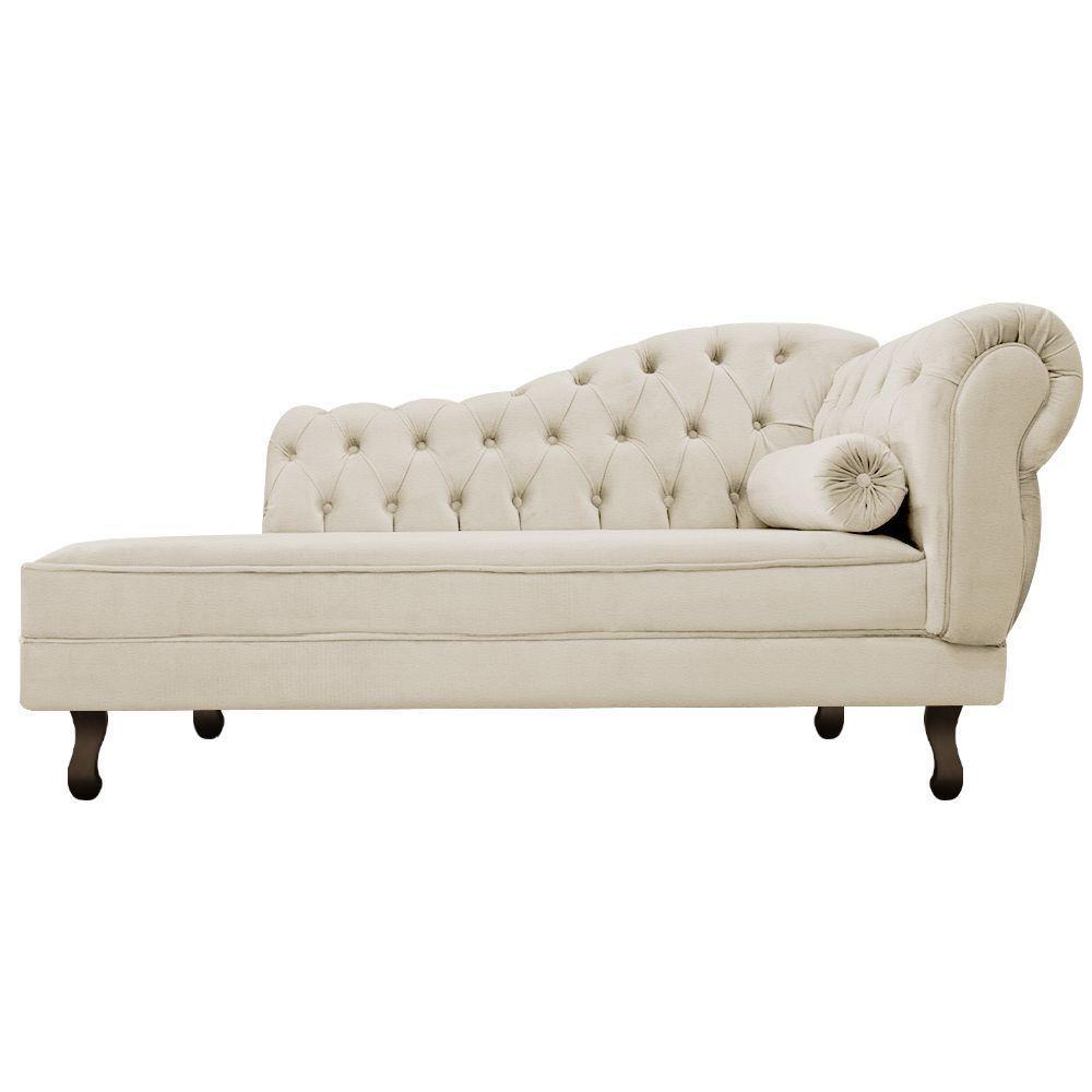 Diva Recamier Diana 185Cm Lado Esquerdo Corano - Doce Sonho Móveis Cor Bege - 5