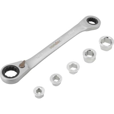 Jogo de Chaves Estrela com Catraca Soquete Intercambiável 8mm a 19mm Aço Cromo Vanádio Vonder