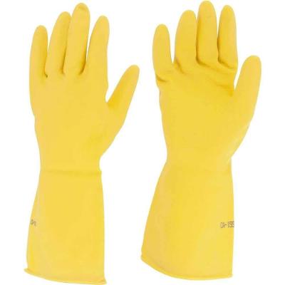 Luva de Látex Top Antiderrapante com Forro Interno Flocos de Algodão Uso Doméstico Amarelo Sanro g