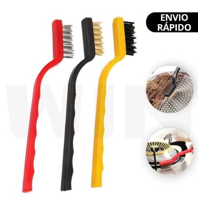 Kit Escovas de Limpeza Multiuso com Raspador Aço Latão Nylon para Forno Grelha Fogão OEM