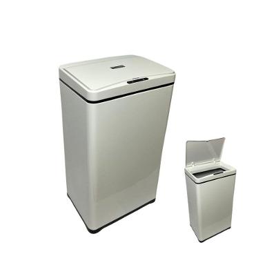 Lixeira com Sensor Retangular 50L Plástico Abertura Automática Branca Globalmix