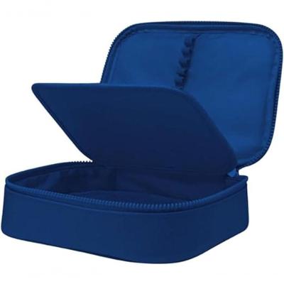 Estojo Escolar Box Organizador Azul com 24 Elásticos Grande Capacidade Divisórias Funcionais e Zíper Reforçado Azul
