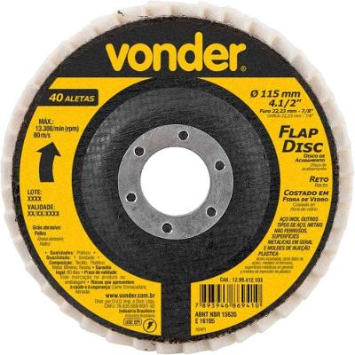 Disco de Acabamento Flap-disc Polimento Espelhado Leve Feltro Vonder 4.1-2 115mm