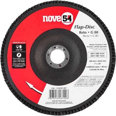 Disco de Desbaste Acabamento Flap Disc Reto Grao 80 Metais Ferrosos 7 180mm Nove54 Ostenvonder
