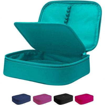 Estojo Escolar Box Organizador Verde Multifuncional com 24 Elásticos 100 Itens
