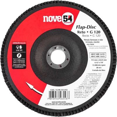 Disco de Desbaste-acabamento Flap-disc Nove54 Ostenvonder Reto Grão 120 Fibra de Vidro Vonder