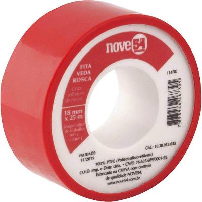Fita Veda-rosca 1028018025 para Vedacao de Conexoes Roscadas com Estojo Plastico Branca PTFE 25M