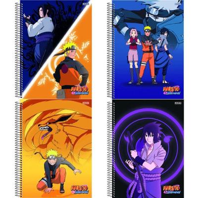 Caderno Universitário Espiral Capa Dura 1x1 80 Folhas Naruto São Domingos Colorido