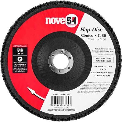 Disco de Desbaste-acabamento Flap-disc Grão 80 7" 180mm Cônico Metais Ferrosos Nove54 Ostenvonder