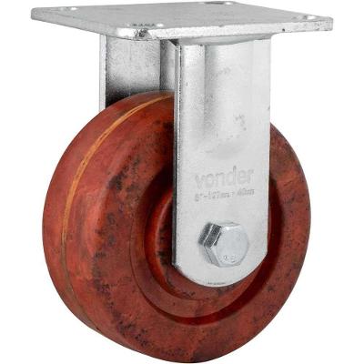 Rodízio Fixo Industrial 5 Celeron Leve Resistente Mobilidade Bancadas Marrom Vonder