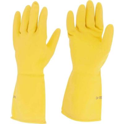 Luva de Látex Top Antiderrapante com Forro Interno Flocos de Algodão Amarelo Sanro