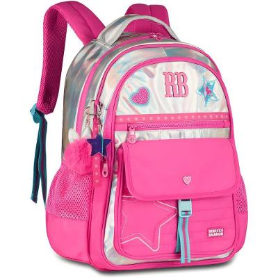 Mochila de Costas Infantil Clio Style RB27021 PVC e Poliéster Rosa Rebecca Bonbon