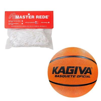 Kit Bola de Basquete e Rede Chuá Oficial Laranja Vollo Sports Indoor Outdoor