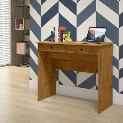 Escrivaninha Retangular Netuno 2 Gavetas MDF-MDP 90CM Freijo Mais de Casa