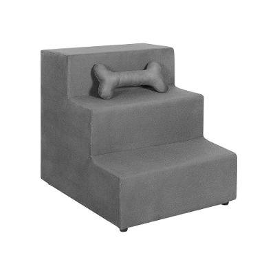 Escada para Pet SMF Decor 3 Degraus Gato e Cachorro Cinza Único 1