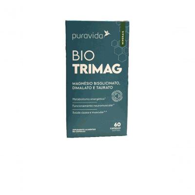 Suplemento Alimentar Puravida Bio Trimag com Tres Formas de Magnesio Dimalato Bisglicinato Taurato