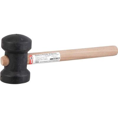 Martelo de Borracha 60mm Cabo em Madeira para Trabalhos com Materiais Delicados Preto