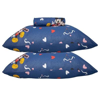 Jogo de Lençol Kazzavip Casal Malha Mista Estampado Disney Minnie Cupido Kids 3 Peças Azul Portallar