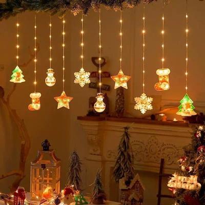 Cortina de Luzes LED 3M 130 Leds Pisca Estrelas Anéis Cristais Multicolorida e Branco Quente OEM