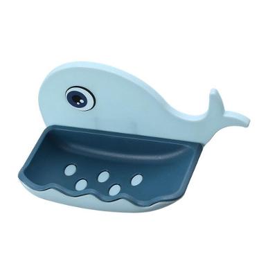 Saboneteira Design Baleia com Suporte para Parede Plástico ABS Azul OEM Organização de Sabonetes