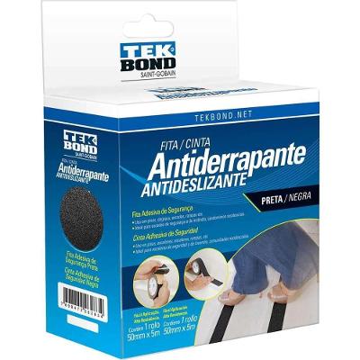 Fita Antiderrapante 21161050501 Fácil Aplicação Preta 50MM 5M Tekbond