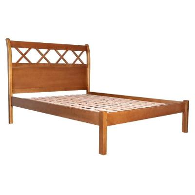 Cama de Casal Gramado Madeira Maciça Eucalipto Rústica Mogno Mell Milani Movelaria