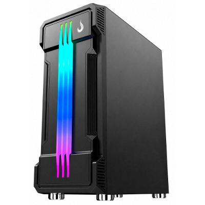 Gabinete Gamer Zeus Glass 01 Black Mid Tower ATX LED Customizavel Preto Rise Mode