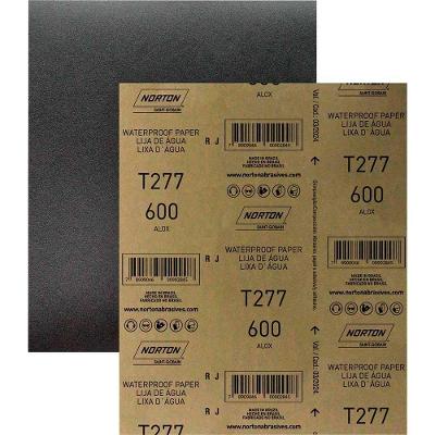 Lixa D'água T277 para Lixamento de Superfícies Metálicas Grão 600 Papel Impermeável Norton