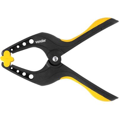 Grampo com Mola GM 009 Fixar Peças em Colagem Montagem de Móveis Preto e Amarelo Vonder