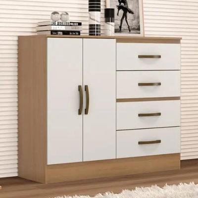 Cômoda Sapateira Lite Nature 4 Gavetas MDP Off White Móveis Leão