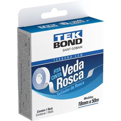 Fita Veda-rosca 21102001850 para Roscas PVC CPVC Ou Metal Branca em PTFE 18MM X 50M