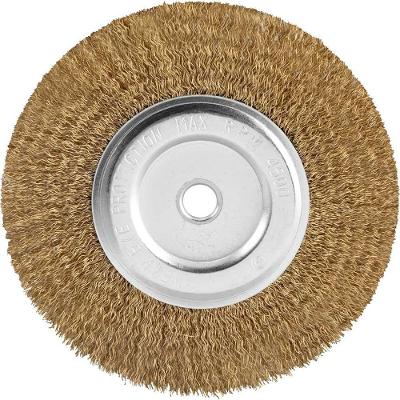 Escova Circular de Aco Latonado 6 X 1-2 X 1-2 para Motoesmeril Vonder
