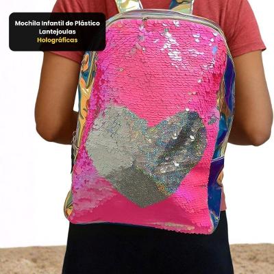 Mochila Infantil First Bikes Plástico Único Lantejoulas Holográficas 28CM 10L