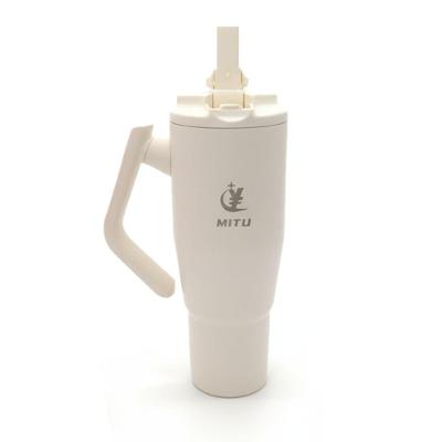 Copo Térmico JLX-100082 Mitu Inox Alça Transformável com Botão Inteligente Branco Tudo em Caixa