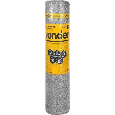 Tela Metálica Hexagonal para Viveiro Malha 1-2 BWG 24 Aço Carbono Galvanizado Vonder