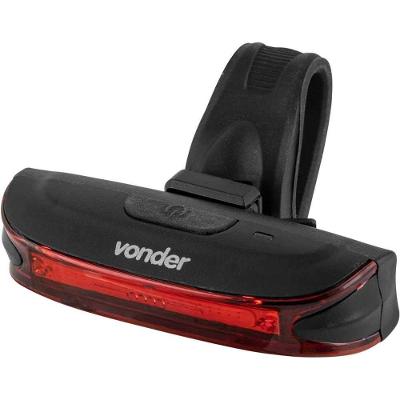 Lanterna Traseira para Bicicleta Recarregável 20 Leds Preta Vonder