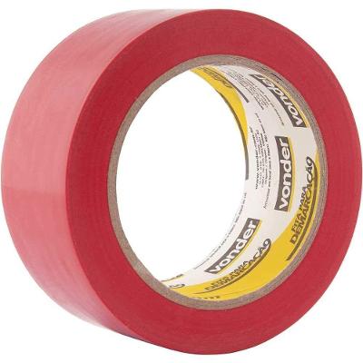 Fita Adesiva para Demarcacao 48MM X 30M para Demarcar e Sinalizar Areas de Risco Vermelha Vonder