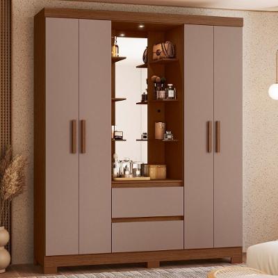 Guarda Roupa Closet Olímpia Elite 2 Gavetas MDP 163CM Nogueira Cappuccino Casah