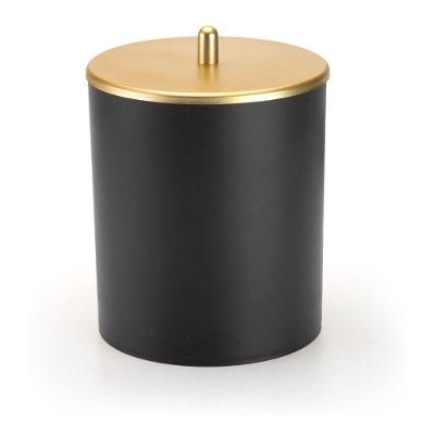 Lixeira Arthi 5L com Tampa Plástico Sistema de Abertura Manual Preto com Dourado OEM
