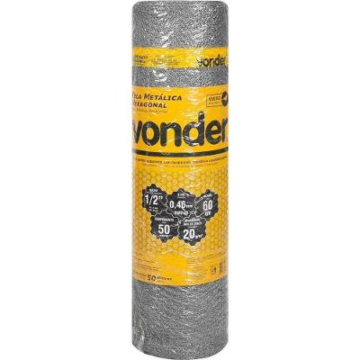 Tela Metálica Hexagonal para Viveiro Malha 1-2 BWG 26 Aço Carbono Galvanizado 50M Vonder