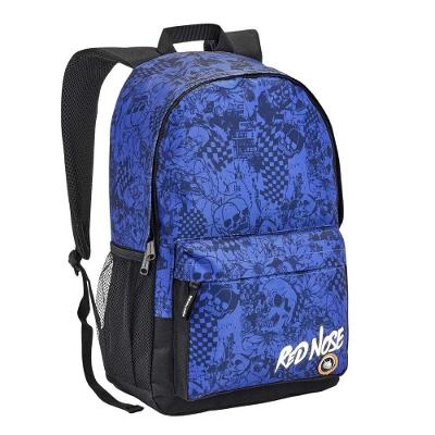 Mochila de Costas Seanite Red Nose Casual Poliéster Azul Caveira Escolar Masculina